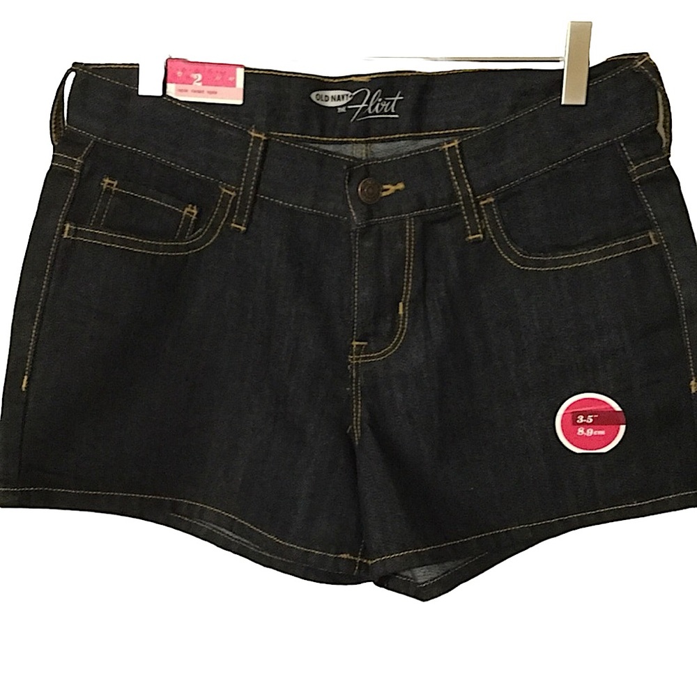 OLD NAVY sz 2 Jean Shorts “The Flirt” Dark Navy Blue Wash NWT